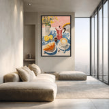 Breakfast Coffee Croissant Modern Wall Decor – Sunny Cafe Still Life