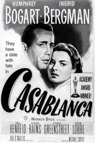 Casablanca Movie Vintage Wall Art Poster – Black and White Film Print