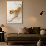 Cat Surreal Wall Art Print – Glittering Gold and White Mist Print