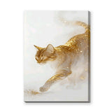 Cat Surreal Wall Art Print – Glittering Gold and White Mist Print