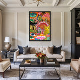 Cats and Florals Maximalist Wall Art Print – Polka Dot Collage Print