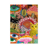 Cats and Florals Maximalist Wall Art Print – Polka Dot Collage Print