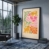 Cats And Flowers Kids Botanical Wall Decor – Playful Floral Cats