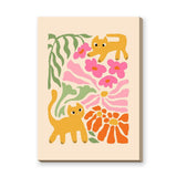 Cats And Flowers Kids Botanical Wall Decor – Playful Floral Cats