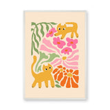 Cats And Flowers Kids Botanical Wall Decor – Playful Floral Cats