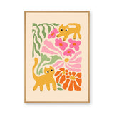 Cats And Flowers Kids Botanical Wall Decor – Playful Floral Cats