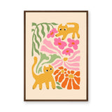 Cats And Flowers Kids Botanical Wall Decor – Playful Floral Cats