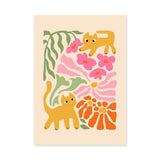 Cats And Flowers Kids Botanical Wall Decor – Playful Floral Cats
