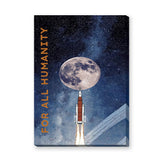 Celestial Typography Modern Wall Art Poster – Rocket Moon Launch Print