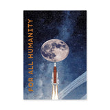 Celestial Typography Modern Wall Art Poster – Rocket Moon Launch Print