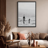 Champagne Ocean Surreal Wall Art Poster – Black and White Peace Swim