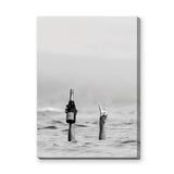 Champagne Ocean Surreal Wall Art Poster – Black and White Peace Swim