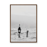 Champagne Ocean Surreal Wall Art Poster – Black and White Peace Swim