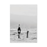 Champagne Ocean Surreal Wall Art Poster – Black and White Peace Swim