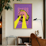 Chaos Crying Face Pop Art Wall Art Print – Purple Typography Portrait Print