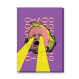 Chaos Crying Face Pop Art Wall Art Print – Purple Typography Portrait Print