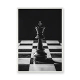 Chess King Modern Minimalist Wall Art Poster – Dramatic Black-and-White Photo