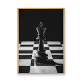 Chess King Modern Minimalist Wall Art Poster – Dramatic Black-and-White Photo