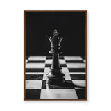 Chess King Modern Minimalist Wall Art Poster – Dramatic Black-and-White Photo