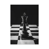 Chess King Modern Minimalist Wall Art Poster – Dramatic Black-and-White Photo