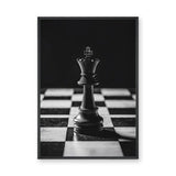 Chess King Modern Minimalist Wall Art Poster – Dramatic Black-and-White Photo