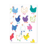 Chicken Kids Wall Art Poster – Colorful Hand-Drawn Hen Pattern