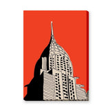 Chrysler Building Modern Line Art Wall Decor – Bold Red NYC Skyscraper