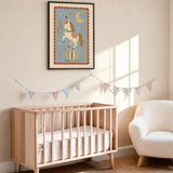 Circus Horse Nursery Wall Art Poster – Moon and Stars Kids Print