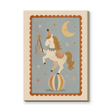 Circus Horse Nursery Wall Art Poster – Moon and Stars Kids Print