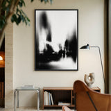 Cityscape Abstract Wall Art Print – Blurred Black and White Street Scene