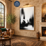 Cityscape Abstract Wall Art Print – Blurred Black and White Street Scene