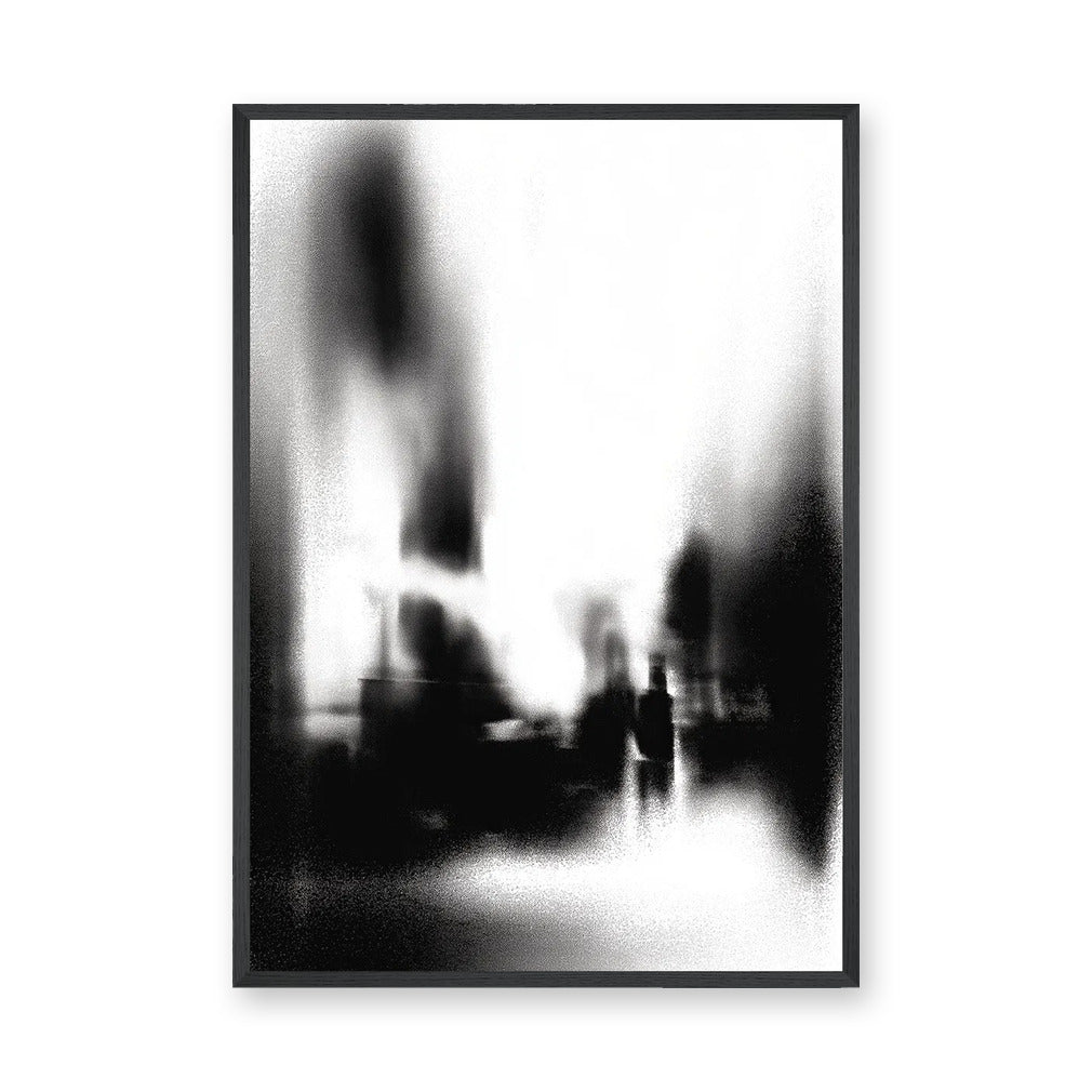 Cityscape Abstract Wall Art Print – Blurred Black and White Street Scene