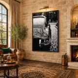Classic Porsche 911 Vintage Wall Art Poster – Black and White Rear View