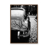 Classic Porsche 911 Vintage Wall Art Poster – Black and White Rear View