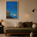 Coastal Convertible Retro Wall Decor – Palm-Lined Ocean Drive
