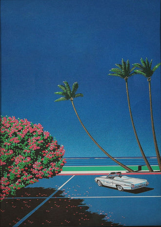 Coastal Convertible Retro Wall Decor – Palm-Lined Ocean Drive