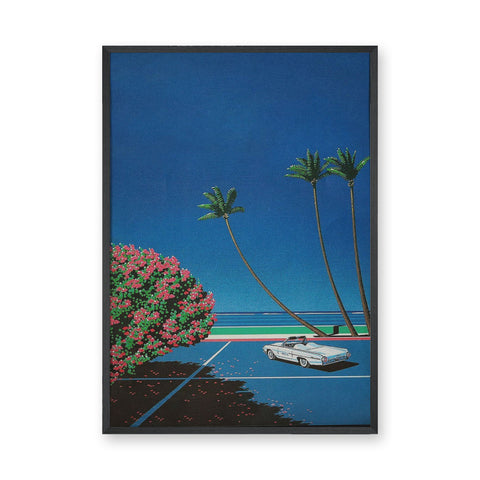 Coastal Convertible Retro Wall Decor – Palm-Lined Ocean Drive