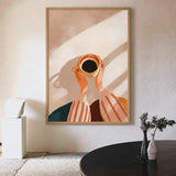 Coffee Cup Minimalist Wall Art Print – Hands Holding Coffee in Warm Sunlight