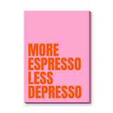Coffee Quote Typography Wall Art Poster – Pink More Espresso Print