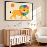 Colorful Lion Kids Wall Art Print – Cheerful Nursery Animal Print
