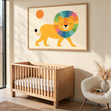 Colorful Lion Kids Wall Art Print – Cheerful Nursery Animal Print