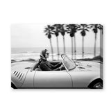 Convertible Coastal Vintage Wall Art Print – Black and White Ocean Road Drive