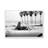 Convertible Coastal Vintage Wall Art Print – Black and White Ocean Road Drive