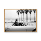 Convertible Coastal Vintage Wall Art Print – Black and White Ocean Road Drive