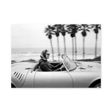 Convertible Coastal Vintage Wall Art Print – Black and White Ocean Road Drive