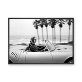 Convertible Coastal Vintage Wall Art Print – Black and White Ocean Road Drive
