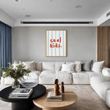 Cool Kids Typography Wall Art Print – Red Text on Pale Blue Stripes