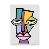 Cubist Face Modern Geometric Wall Art Print – Colorful Abstract Portrait
