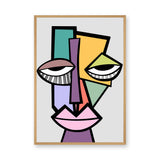 Cubist Face Modern Geometric Wall Art Print – Colorful Abstract Portrait