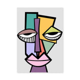 Cubist Face Modern Geometric Wall Art Print – Colorful Abstract Portrait
